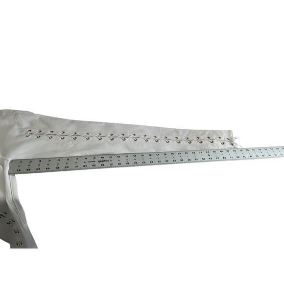 Redfox Jeans Womens Large White Lace Up Pants Skinny Grommet Stretch Shoestring - Picture 7 of 11